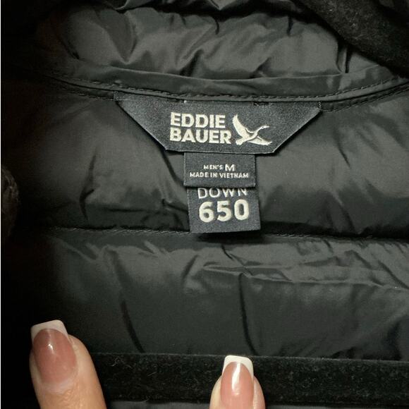 Eddie Bauer Men’s Down 650 Fill Lightweight Packable Jacket Black Size M - Picture 3 of 5